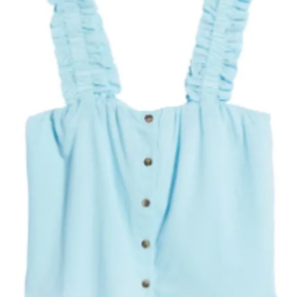 Ruffle Strap Cotton Tank Top - Picture 3 of 5